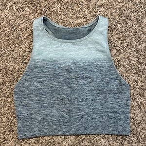 Lululemon Heathered Gray Ombre Cropped Tank Top/ bra 8